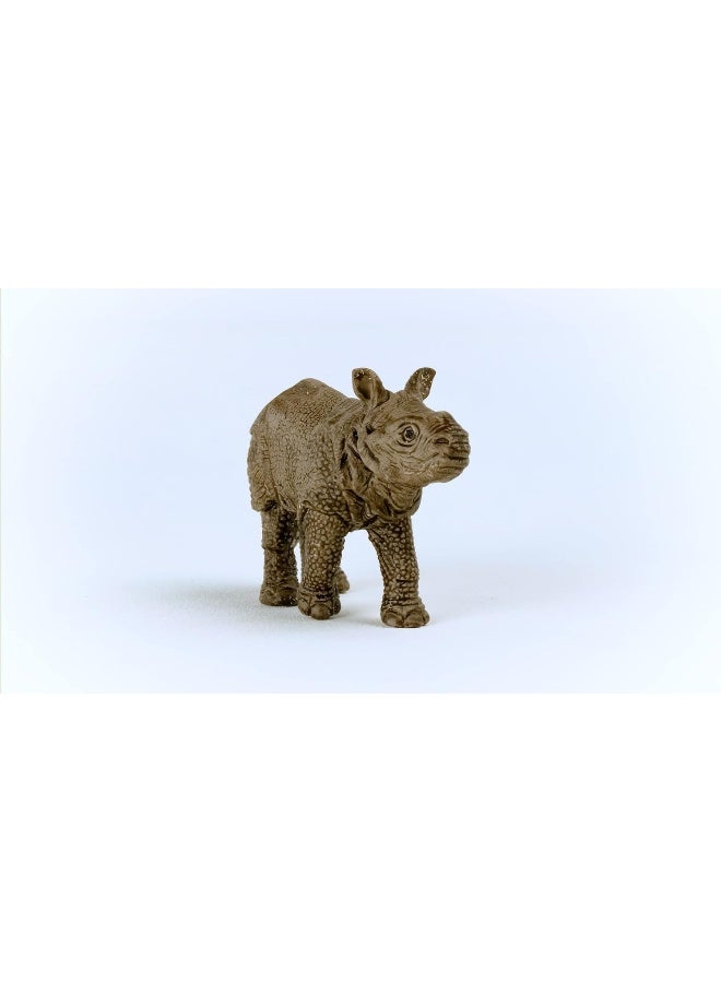 Schleich Wild Life Safari Animals for Boys and Girls Ages 3 and Above, Baby Indian Rhinoceros Toy Figurine - Image 3