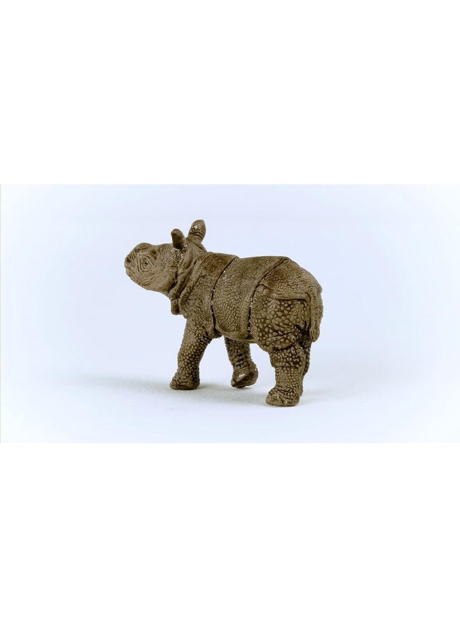 Schleich Wild Life Safari Animals for Boys and Girls Ages 3 and Above, Baby Indian Rhinoceros Toy Figurine - Image 4