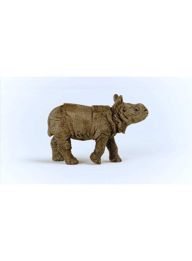 Schleich Wild Life Safari Animals for Boys and Girls Ages 3 and Above, Baby Indian Rhinoceros Toy Figurine - Image 5