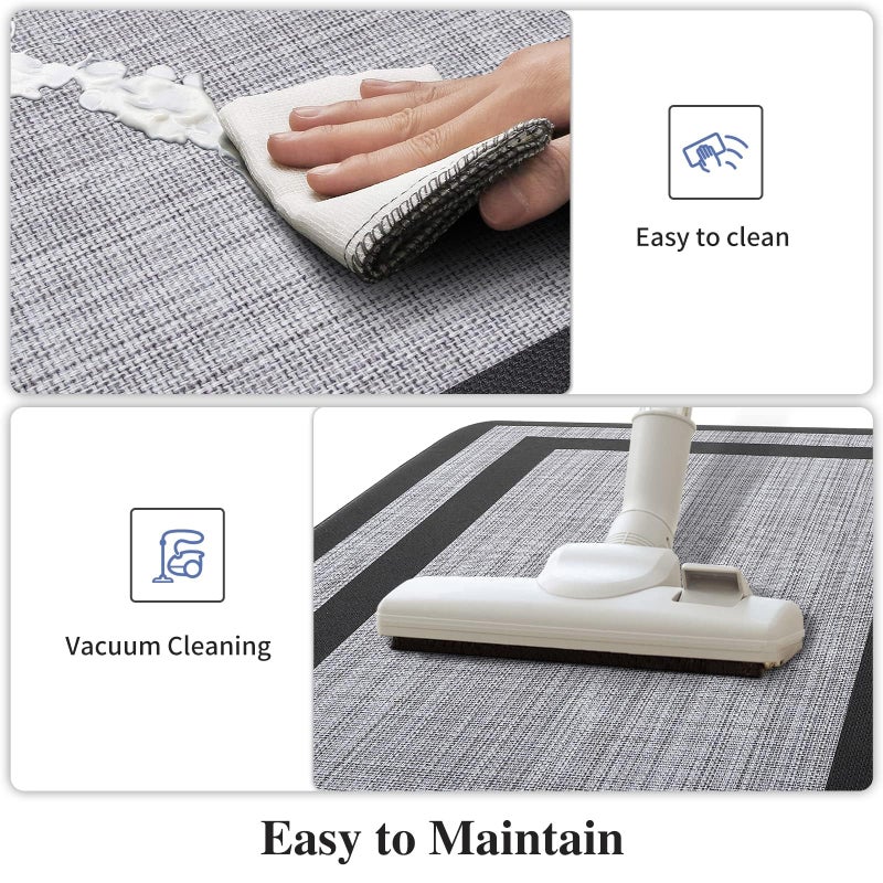 Mattitude Kitchen Mats Set of 2,Cushioned Anti-Fatigue Non-Skid Rug Sets Ergonomic Comfort Standing Mat for Kitchen, Floor, Office, Sink, Laundry, Black and Gray - Image 5