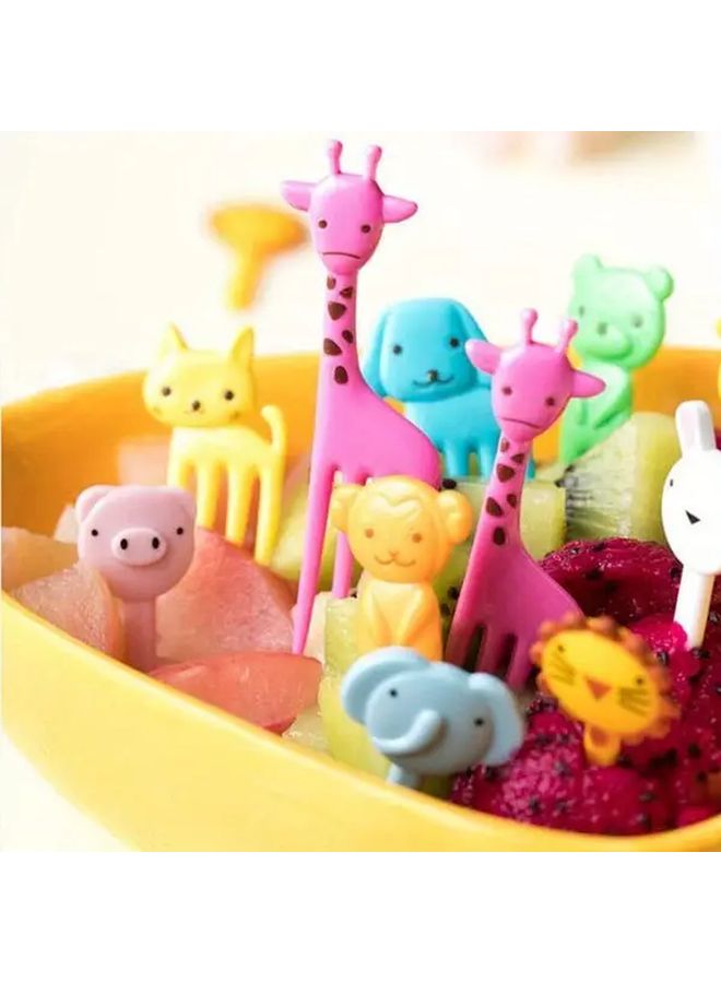 20pcs Random Color Animal Fruit Forks Cute Mini Dessert Forks For Party - Image 1