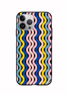 Protective Case Cover For Apple iPhone 12 Pro Retro Vintage Waves Groove Design Multicolour