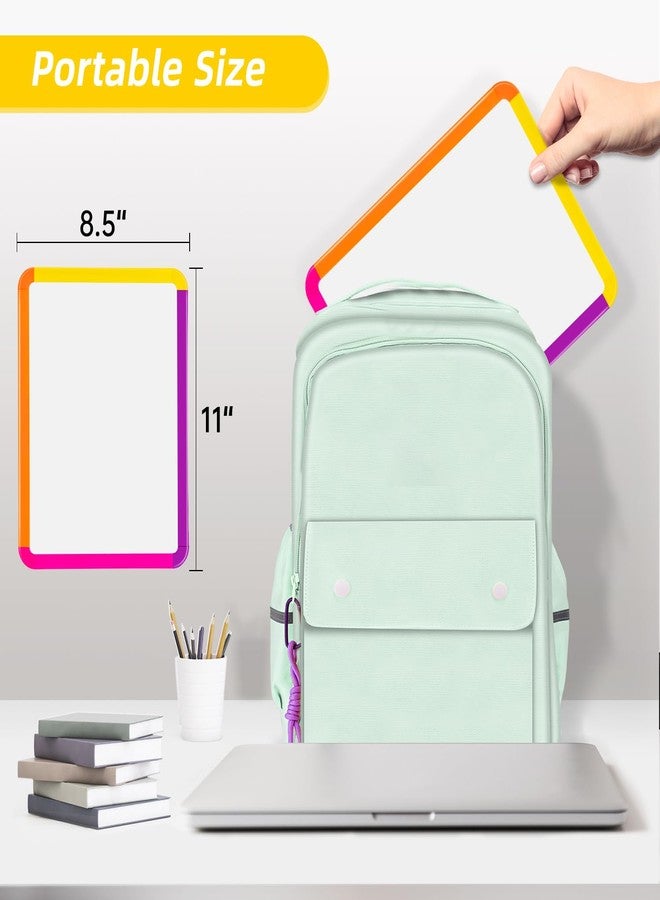 VUSIGN Small White Board Dry Erase, 8.5''x11'' Magnetic Dry Erase Board, Mini Whiteboard with Markers for Kids, Students, Fridge, Wall, Locker, Colorful Frame - Image 4