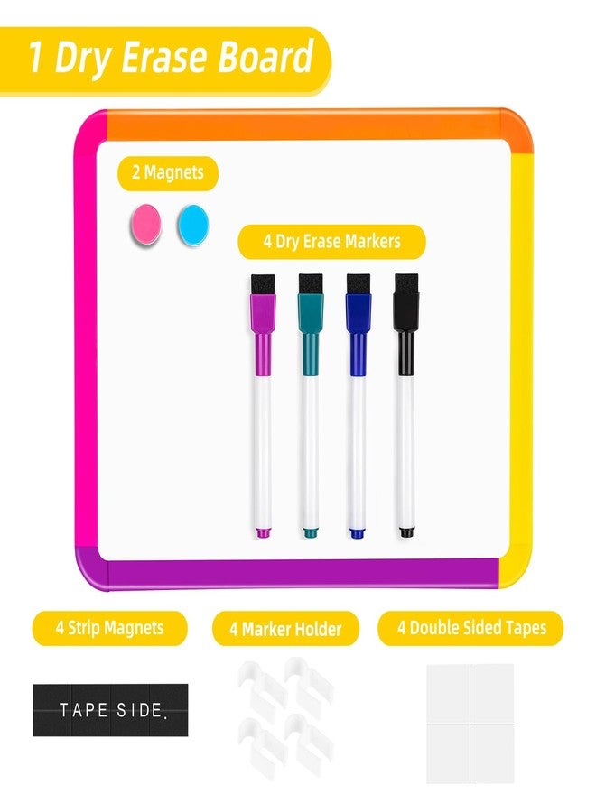 VUSIGN Small White Board Dry Erase, 8.5''x11'' Magnetic Dry Erase Board, Mini Whiteboard with Markers for Kids, Students, Fridge, Wall, Locker, Colorful Frame - Image 5