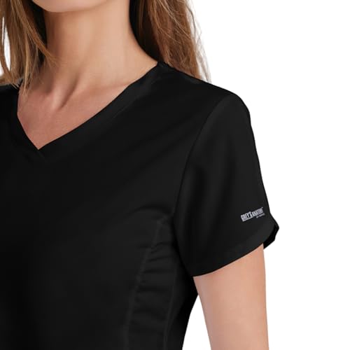 Barco Grey’s Anatomy by BARCO Classic Cora Scrub Top for Women – Black, 4-Pocket Crossover V-Neck Scrub Shirt with Natural Stretch, Soil Release Fabric, and Super-Soft Finish – Medium, Regular Fit - Image 5
