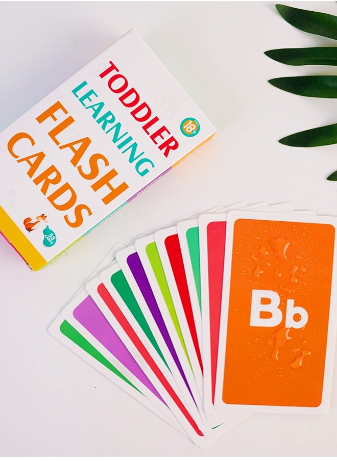 58 Alphabet Flash Cards For Toddlers Ages 2-4 - Learn Colors Numbers Shapes ABC Letters - Toddler Kids Learning Educational Toys Preschoolers Flashcards
