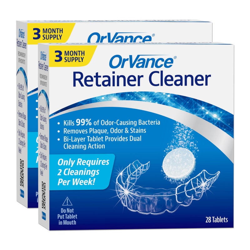 OrVance Retainer Cleaner Tablets 6 Month Supply Only 2 Cleanings Per Week Required Removes Odors Stains Plaque for Invisalign MouthNight Guards and Removable Orthodontic Appliances