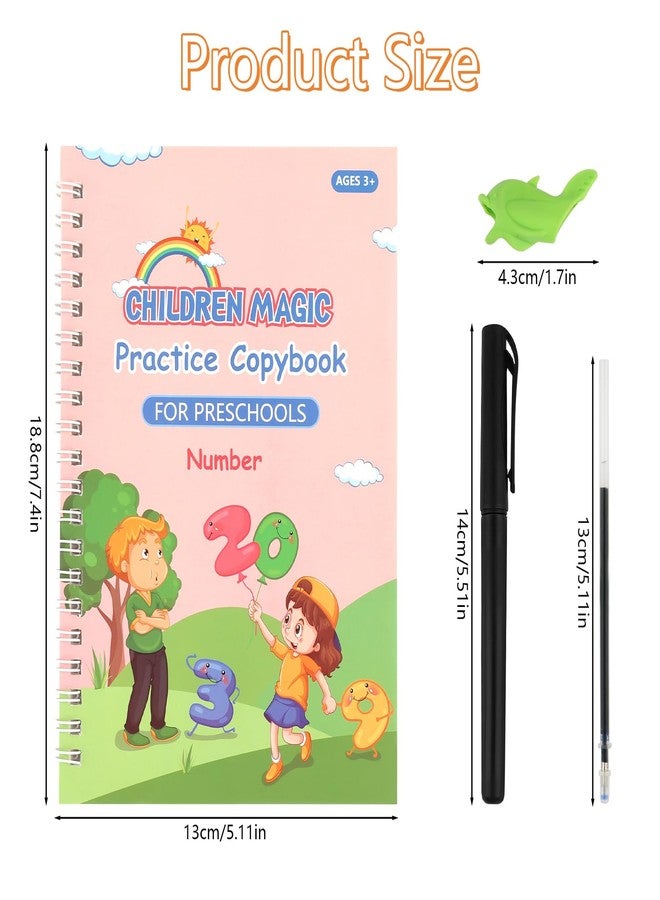 PEASUG Grooved Writing Books for Kids 3-5, Magic Grooved Writing Practice for Kids, Reusable Grooved Handwriting Workbooks Practice for Kids Learn to Write, Children's Magic Copybooks 4 Pack - Image 2