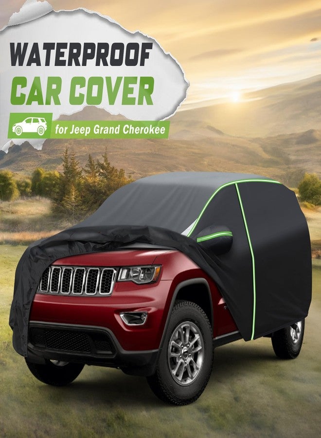 Mixsuper Liner Car Cover for Jeep Grand Cherokee 1993-2026, 7 Layers Waterproof Car Cover Accessories for Grand Cherokee with Zipper Door, Windproof Straps, Reflective Strips, Anti-UV, All Weather - Image 2