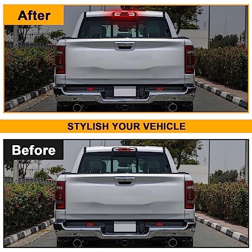 Mynoway LED 3rd Third Brake Light for Ram 1500 2019 2020 2021 2022 2023 2024(Not fit TRX​/Camera/Classic), Rear Center High Mount Stop Tail Lamp with Sealing Gasket, Replace OE 68298380, Smoked Len - Image 3