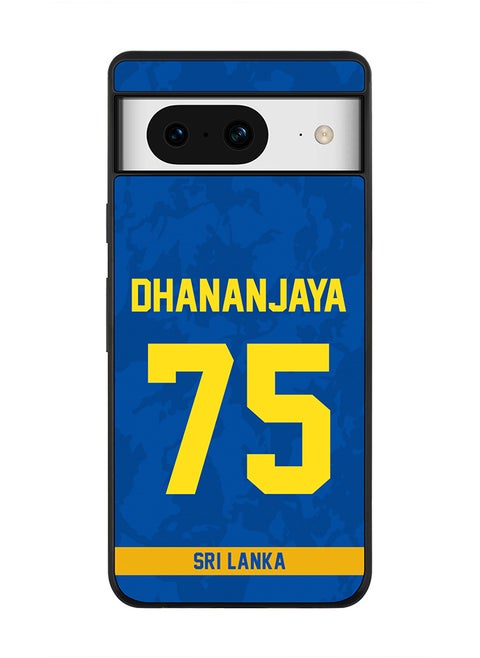 Rugged Black Edge case for Google Pixel 8, Custom Slim fit Thin Phone Case Cover - Team Sri lanka Dhananjaya de Silva, Jersey No 75