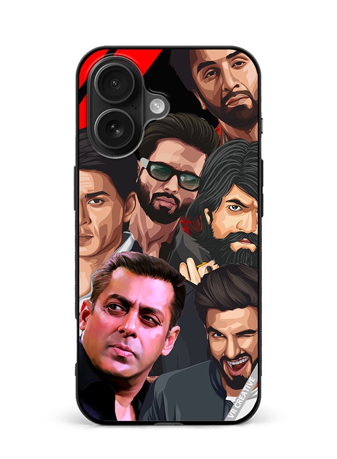 Protective Case Cover For Apple iPhone 16 Plus Bollywood Actors Design Multicolour