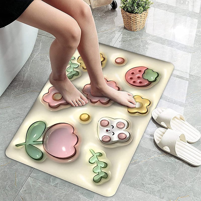 BLISS START Bathroom Door Mat 3D Visual Bathtub Mats AntiSlip Quick Drying Absorbent Sink Floor Rug Soft Door Mat Anti Skid Water Soaking Mat MultidesignPack of 1 - Image 5