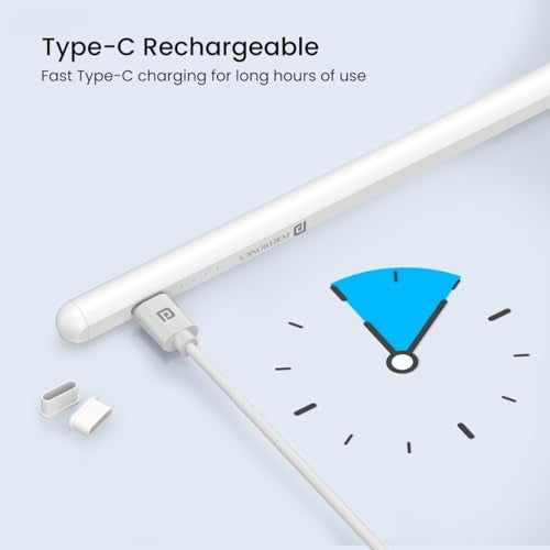 Portronics Glide Stylus Pencil for iPads Only, Angle Tilt Sensitivity, Palm Rejection, Attaches Magnetically, Battery LED Indicator, Type-C Charging, Only for iPads Released Between 2020 & 2024 - Image 4