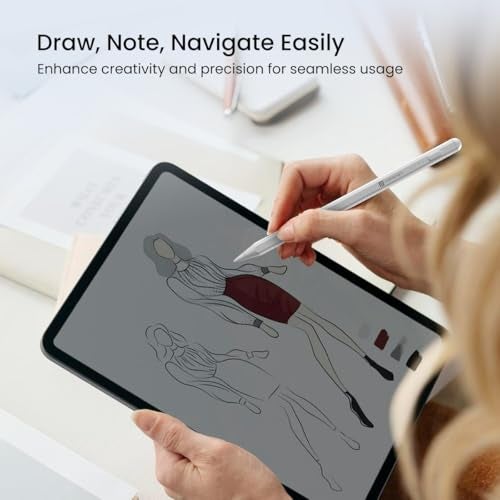Portronics Glide Stylus Pencil for iPads Only, Angle Tilt Sensitivity, Palm Rejection, Attaches Magnetically, Battery LED Indicator, Type-C Charging, Only for iPads Released Between 2020 & 2024 - Image 3