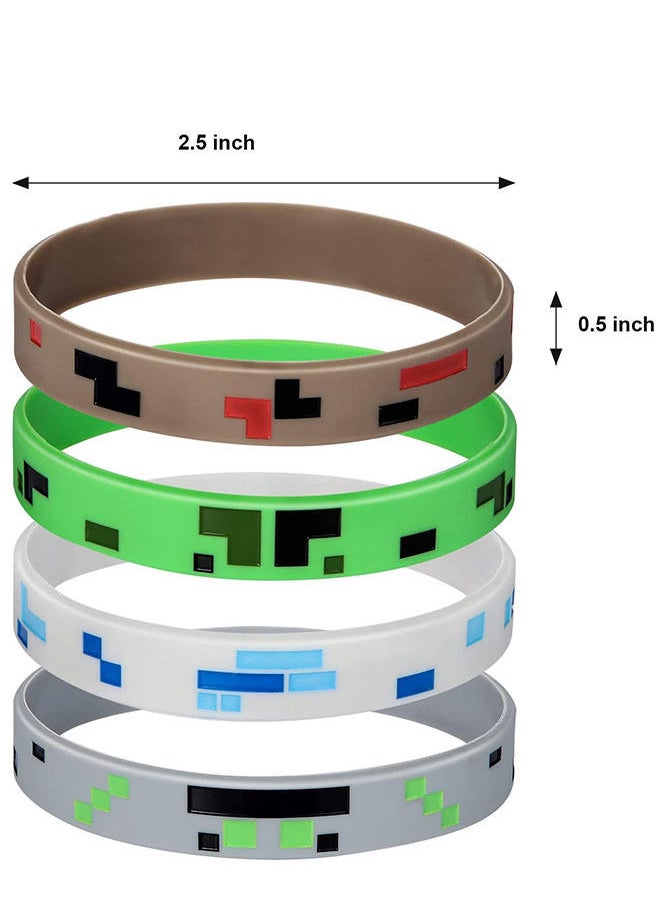 Generic - 24-Piece Pixel Miner Crafting Style Wristband Bracelets - Image 1