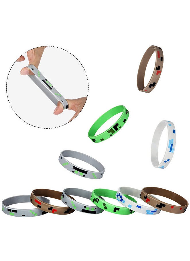 Generic - 24-Piece Pixel Miner Crafting Style Wristband Bracelets - Image 1