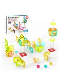 PicassoTiles Picasso Magnetic Mini Diamond Marble Run Track Set 45 Pieces | Magnetic Tiles | Building Blocks | Educational Toy Set | Construction Building Kit for Child Brain Development  - Image 2