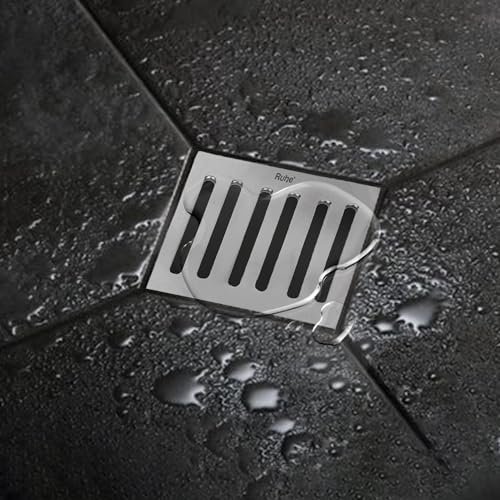 Ruhe® Long Grating Floor Drainer | Stainless Steel Long Grating Floor Drain | (8 x 8 inches) | (Pack of 1) - Image 1