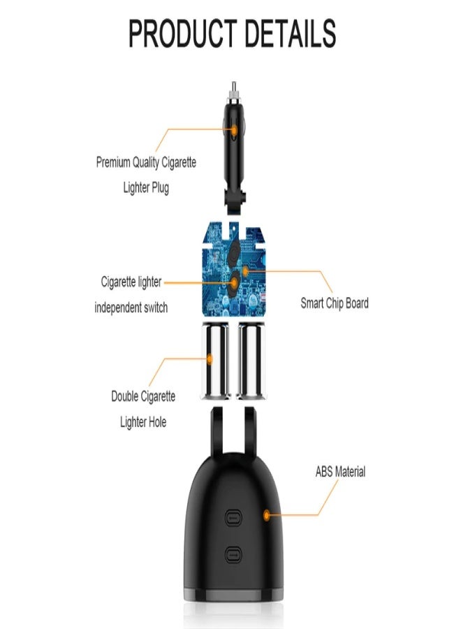 Car Charger Car Charger Extender USB Car Charger2 Ports USB Battery Charger 12V 24V Double Sockets - Image 4