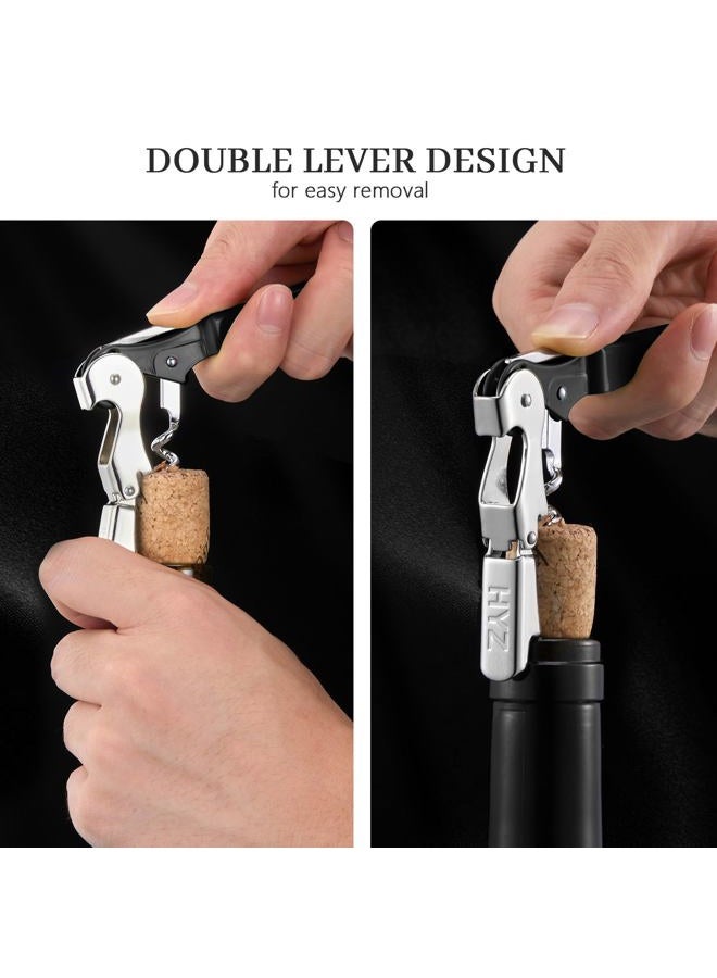 HYZ Wine Opener Bulk 20Pack for Bartender, Professional Waiter Corkscrew Wine Key for Servers,Wine Bottle Opener Double Hinged, Wine Accessories Set for Party Favor, Black - Image 4