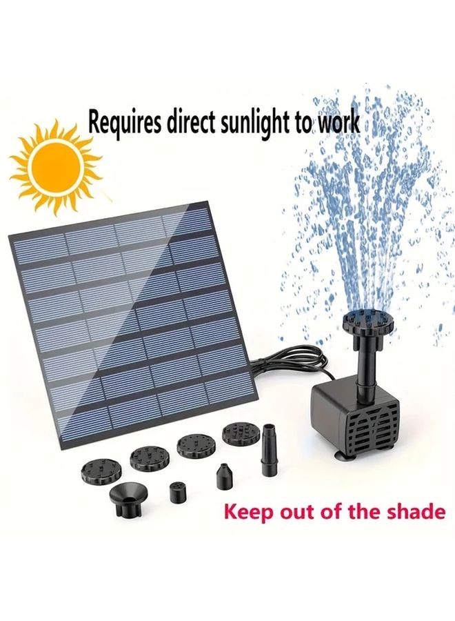 Solar Powered Bird Bath Fountain Pump Outdoor Garden Decor 1 Set - Image 2