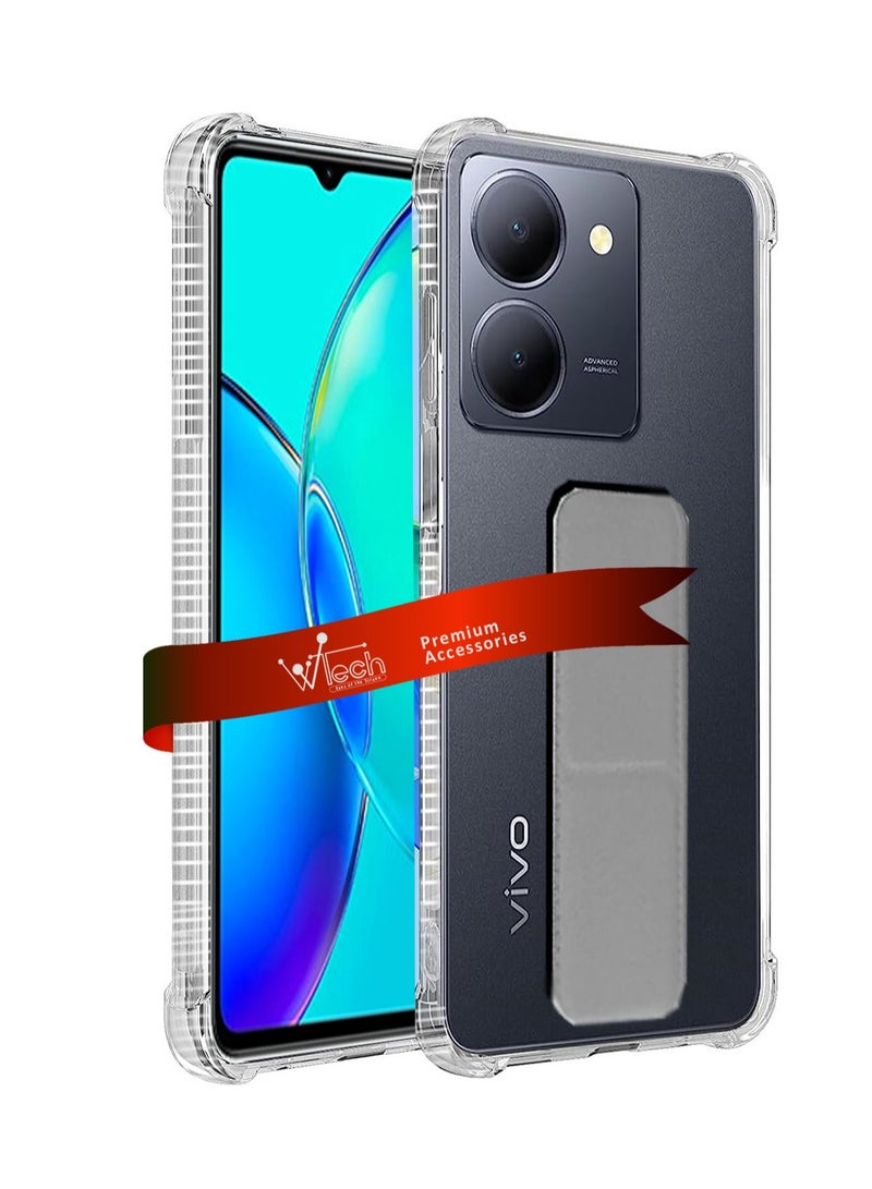 Wtech TPU Hand Grip Air Pillow Case Cover For Vivo Y27 4G / Y27s 4G / Y27 5G 2023 Clear/Grey - Image 1