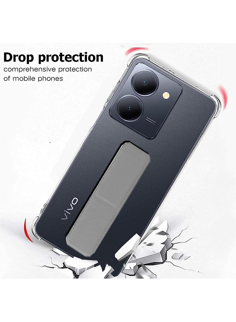 Wtech TPU Hand Grip Air Pillow Case Cover For Vivo Y27 4G / Y27s 4G / Y27 5G 2023 Clear/Grey - Image 4