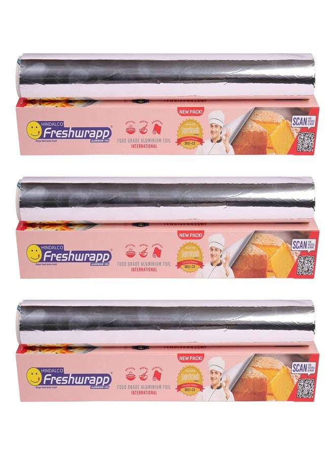Freshwrapp Hindalco Freshwrapp International Aluminium Foil 8 Meters, 18 microns (Pack of 3) |Food Packing, Wrapping , Storing , Serving and Cooking (Baking , Grilling , Roasting, Freezing) - Image 1