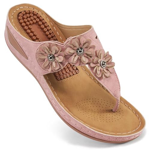 FUDYNMALC Sandals Women Wedge Shoes: Summer Dressy Flip Flops Comfortable Orthopedic Platform Footwear Casual Walking Wedges - Image 1