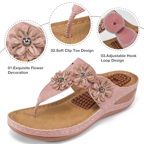 FUDYNMALC Sandals Women Wedge Shoes: Summer Dressy Flip Flops Comfortable Orthopedic Platform Footwear Casual Walking Wedges - Image 4