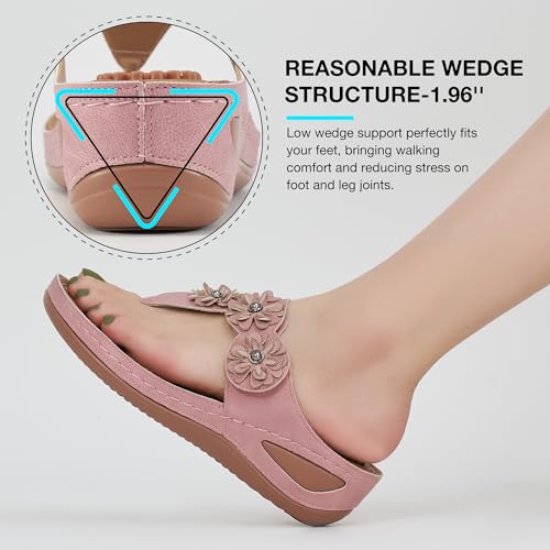 FUDYNMALC Sandals Women Wedge Shoes: Summer Dressy Flip Flops Comfortable Orthopedic Platform Footwear Casual Walking Wedges - Image 5