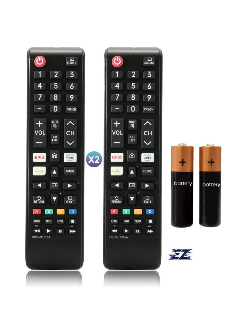 PopZa (2-Pack) Samsung TV Remote Control Replacement - Universal Remote for Smart TV, LG LED LCD Ultra 3D 4K TVs - Samsung BN59-01315A with Netflix Shortcut Buttons - Image 1