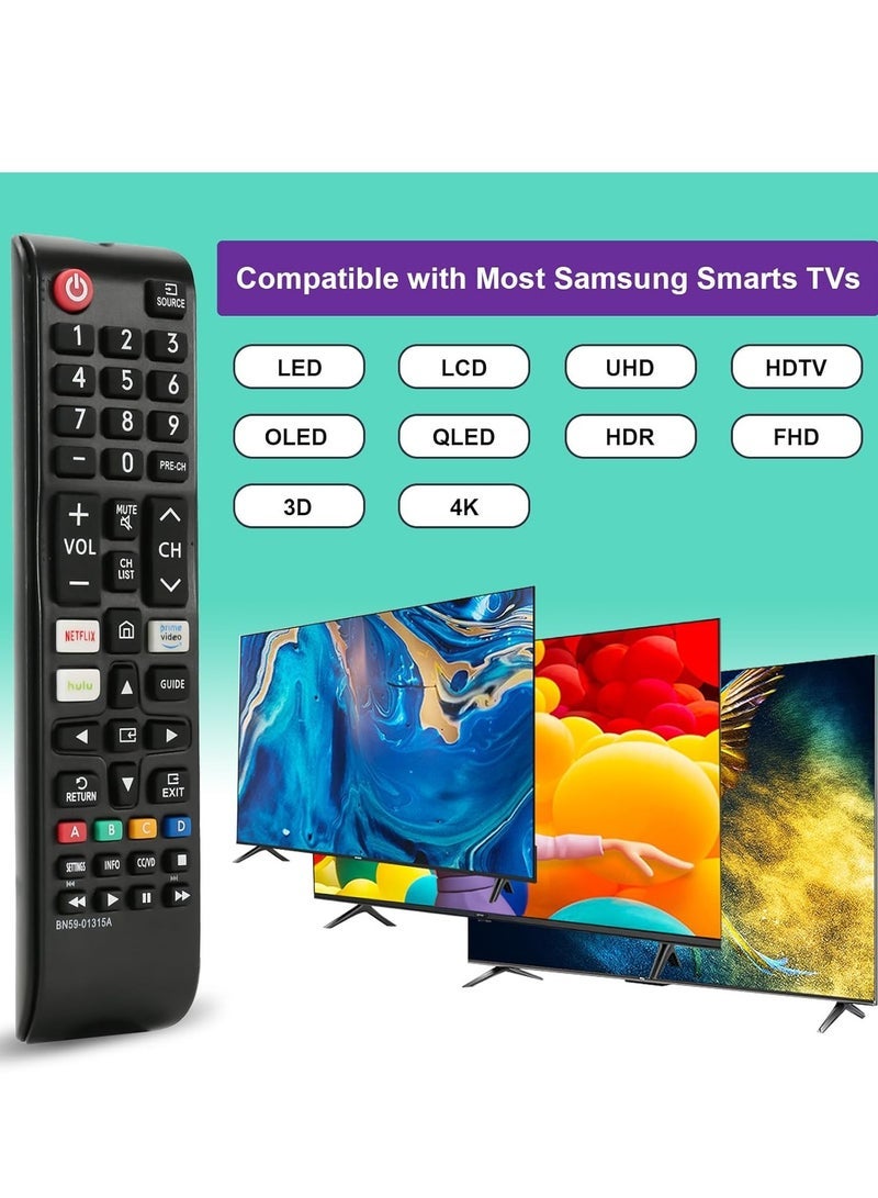 PopZa (2-Pack) Samsung TV Remote Control Replacement - Universal Remote for Smart TV, LG LED LCD Ultra 3D 4K TVs - Samsung BN59-01315A with Netflix Shortcut Buttons - Image 4