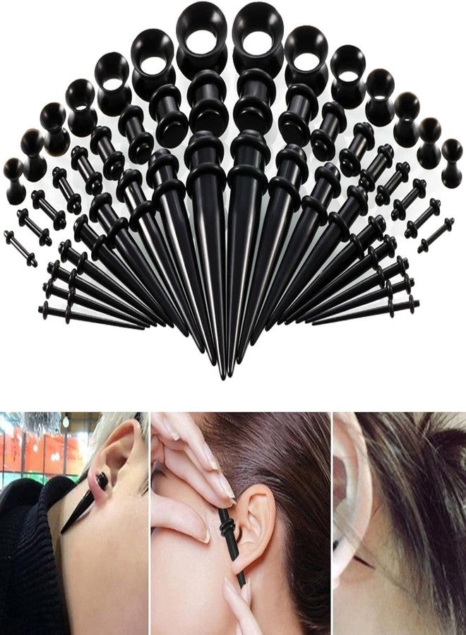 Qintreesify 50 Pieces Ear Stretching Kit 14G-00G, Acrylic Tapers Plugs and Silicone Tunnels, Ear Gauges Expander Set Body Piercing Jewelry for Women Men Christmas Birthday Gifts (Purple) - Image 2