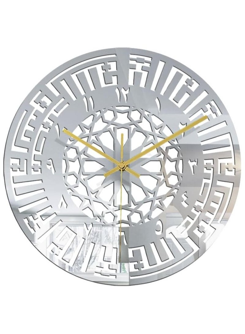 REBENUO Kufic Arabic Wall Clock – Islamic Home Décor with Geometric Star Design Size 60x60 - Image 1