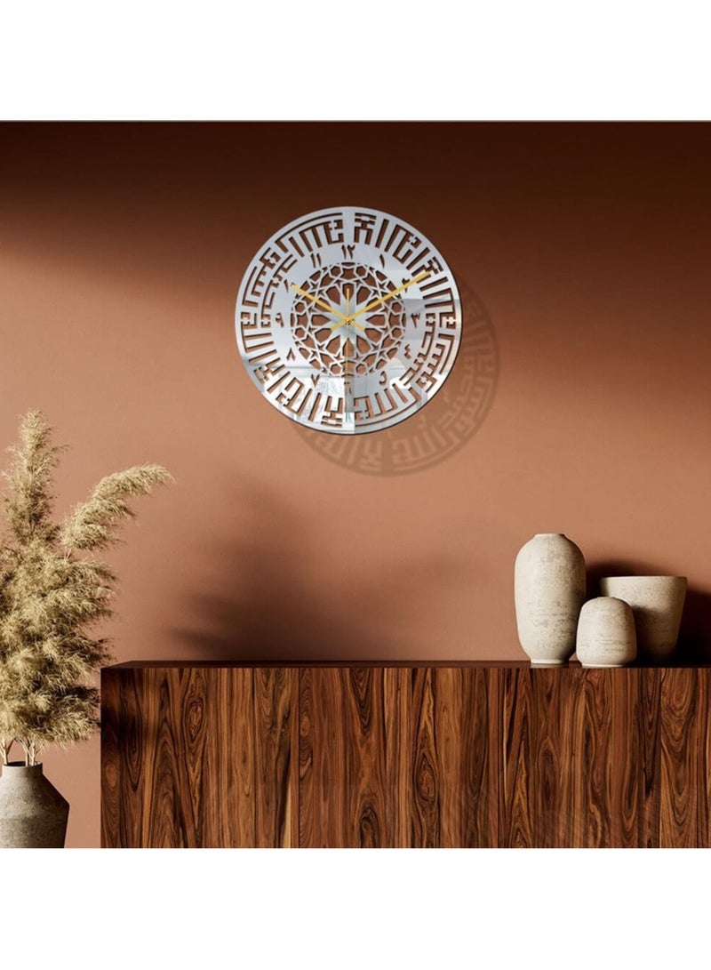 REBENUO Kufic Arabic Wall Clock – Islamic Home Décor with Geometric Star Design Size 60x60 - Image 4