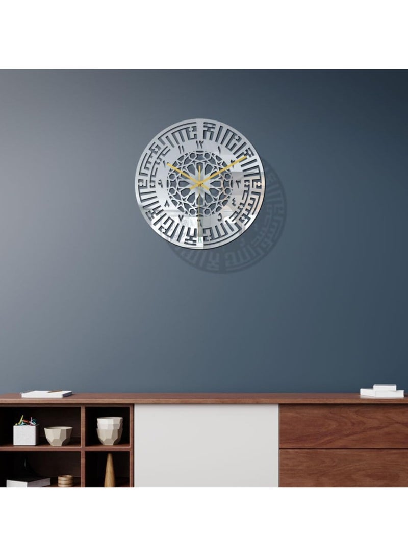 REBENUO Kufic Arabic Wall Clock – Islamic Home Décor with Geometric Star Design Size 60x60 - Image 3