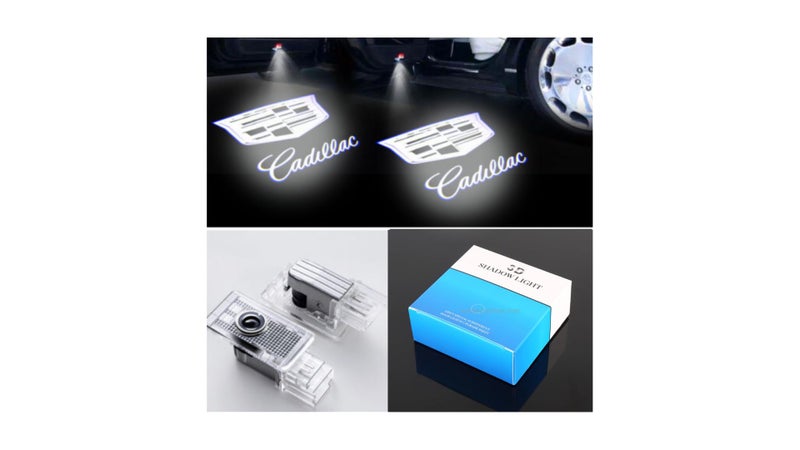 3D Shadow Lights LED Door Logo Projector for Cadillac SRX CT6 XTS ATS XT4 XT5 XT6 Dual Plug Puddle Lights for Cadillac Welcome Courtesy Lights Auto Accesories - Image 1