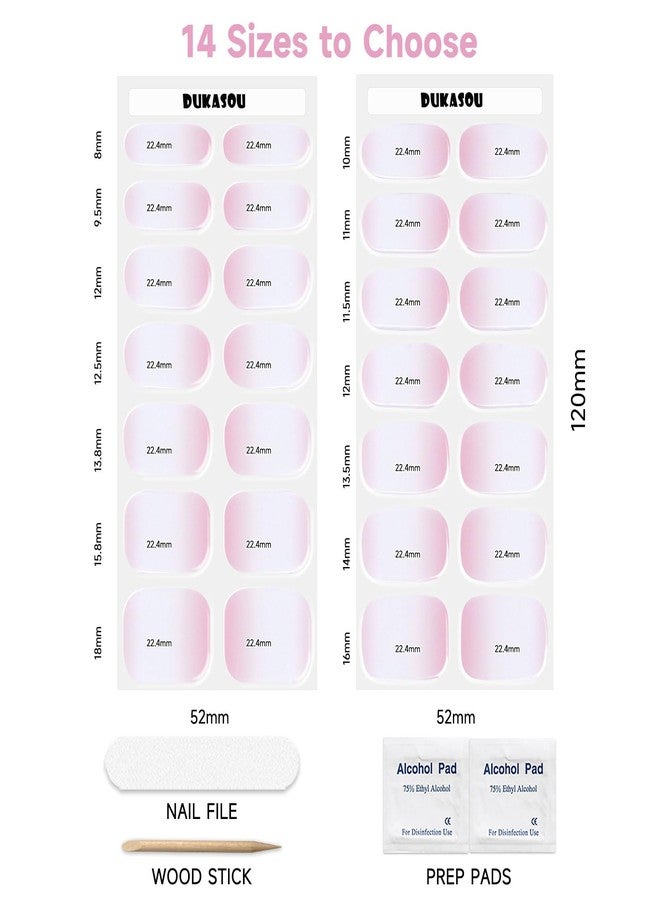 DUKASOU Semi Cured Gel Nail Strips,28 Pcs French Nail Stickers Wraps,Long Lasting UV Polish Strips Works with UV Light,Art Stickers Easy to Apply（Clear） - Image 5