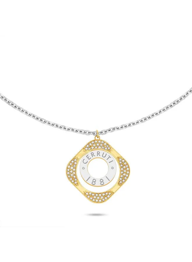 CERRUTI 1881 Leadri Silver Plated Gold Plated Stainless Steel Necklace for Women 700mm