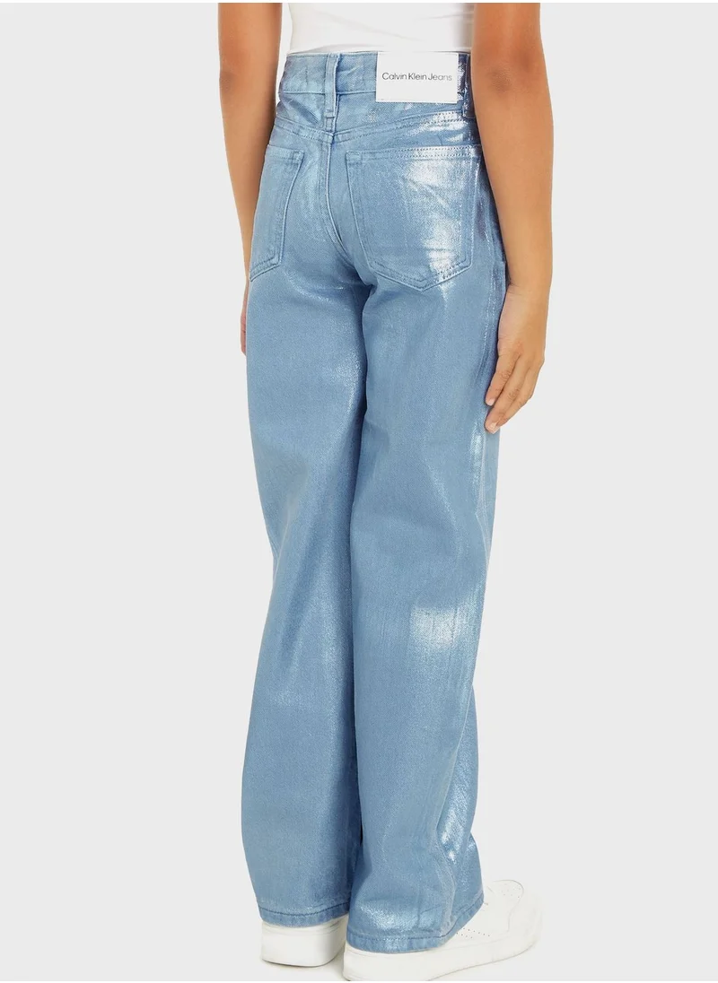 Calvin Klein Jeans Kids Wide Leg Jeans