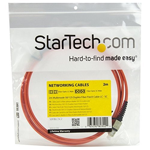 StarTech.com 2m Fiber Optic Cable - Multimode Duplex 50/125 - LSZH Fiber Jumper Cord - LC/SC - Image 2
