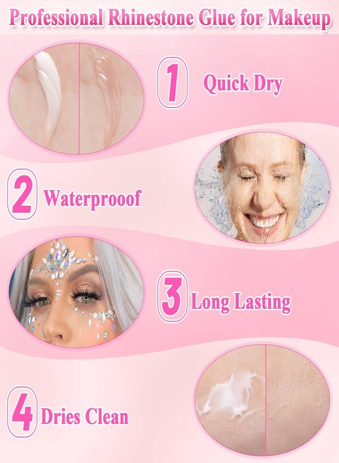 shynek Face Makeup Glue Gum Spirit Adhesive Cosmetic Glue Rhinestones Face Glue for Body Skin Eye Glitter Fake Hair Wig Mustache SFX Cosplay - Image 5