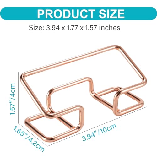 Climberty Metal 1Pcs Visiting Card Holder for Men, Business Card Holder for Desk, Business Card Holder Display Stand, Modern Business Card Organizer, Desktop Business Card Holders (Rose Gold) - Image 4