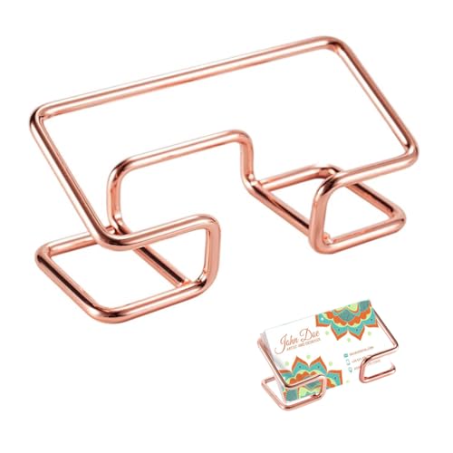 Climberty Metal 1Pcs Visiting Card Holder for Men, Business Card Holder for Desk, Business Card Holder Display Stand, Modern Business Card Organizer, Desktop Business Card Holders (Rose Gold) - Image 1