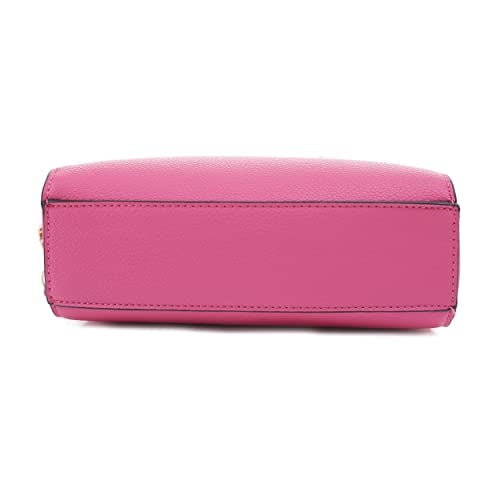 EVVE Crossbody Bags for Women Trendy Triple Zip Small Crossbody Camera Bag Purse with Wide Guitar Strap| Fuschia - Image 4