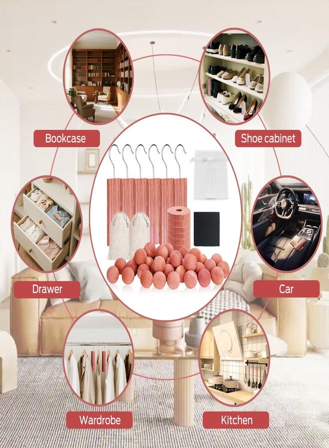 Cedar Space مكعبات خشب الأرز لتخزين الملابس (40 قطعة)، كرات ورقائق خشب الأرز للخزائن والأدراج، خشب أرز طبيعي للخزائن، أكياس معطرة برائحة منعشة - Image 5