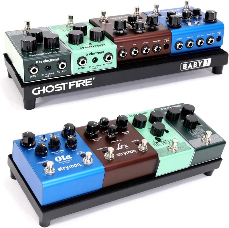 GHOSTFIRE Ghost Fire Guitar Pedal Board Aluminum Alloy 1.08lb Effect Pedalboard 13.7''x5.5''x1.9" with Carry Bag,V series (V-BABY 1) - Image 4