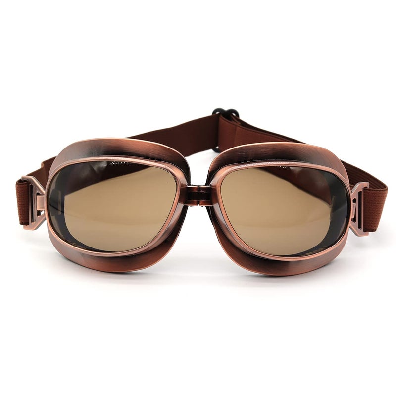 kucehiup Vintage Aviator Goggles Motorcycle Goggles Smoke lenses